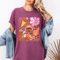 Football Floral Girly Sports Game Day Tailgate Touchdown Big Game Theme Comfort Colors Tee