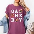 Game Day Coquette Ribbon Girly Football Sports Big Game Touchdown Tailgate Party Comfort Colors Tee