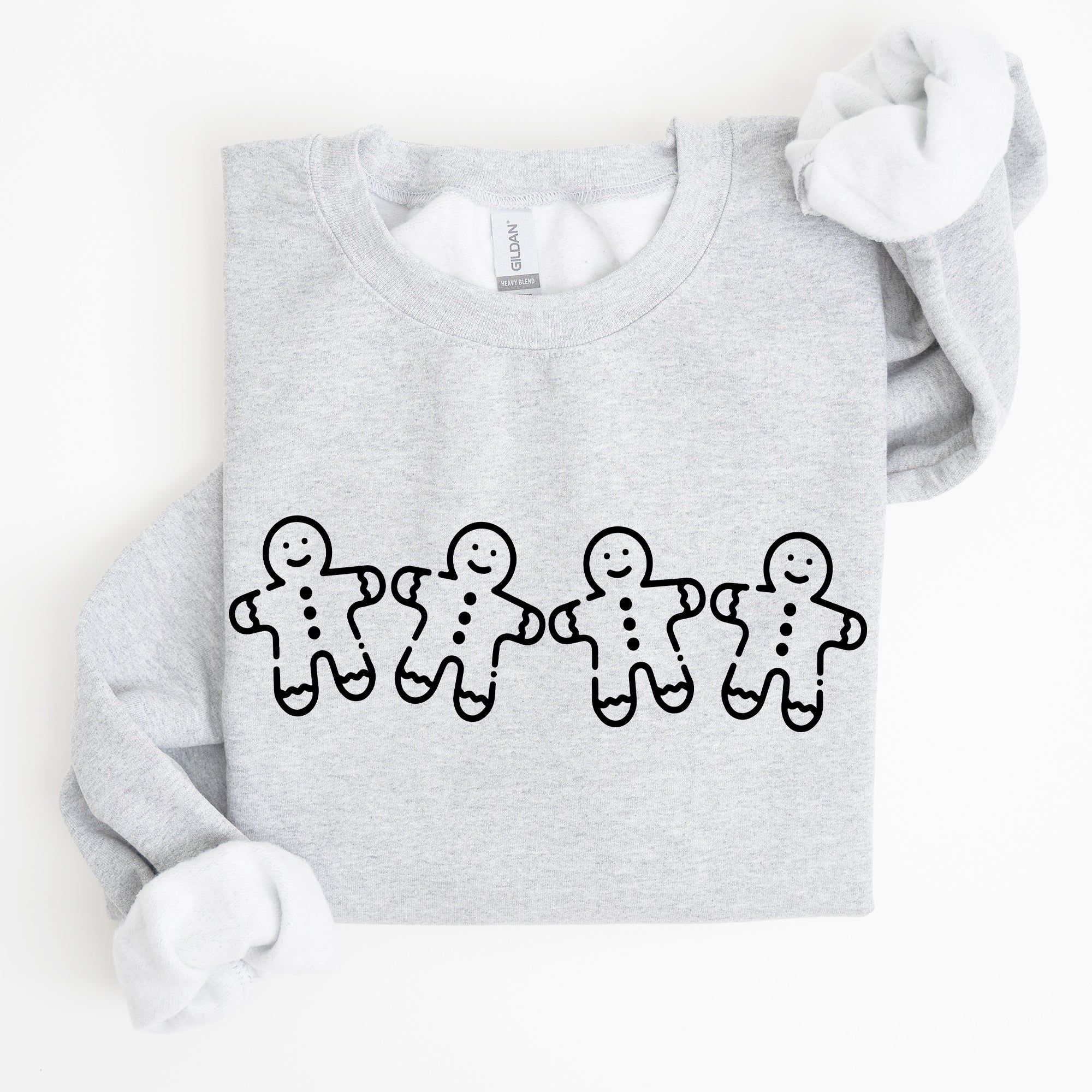 Gingerbread Men Christmas Classic Traditional Winter Santa Cozy Premium Cotton Blend Sweatshirt