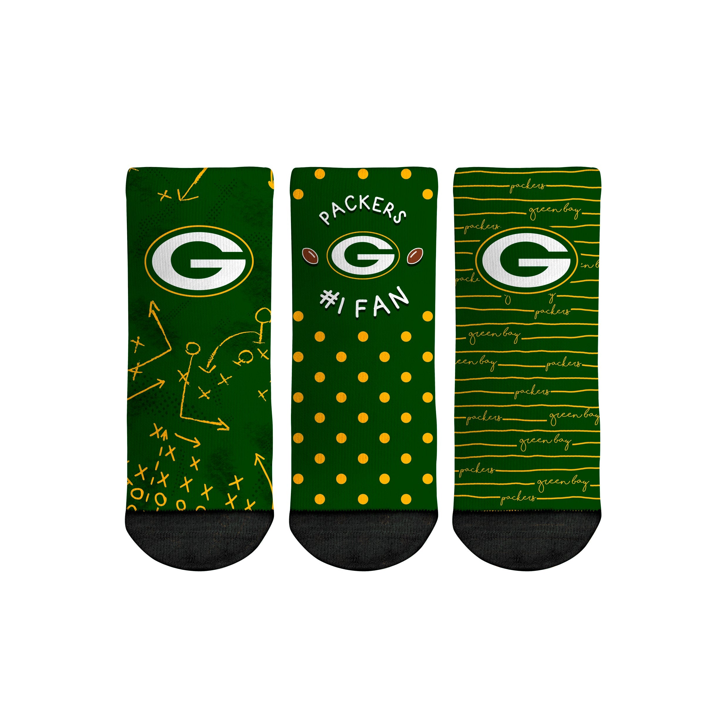 Green Bay Packers - Number 1 Fan 3-Pack (Toddler)