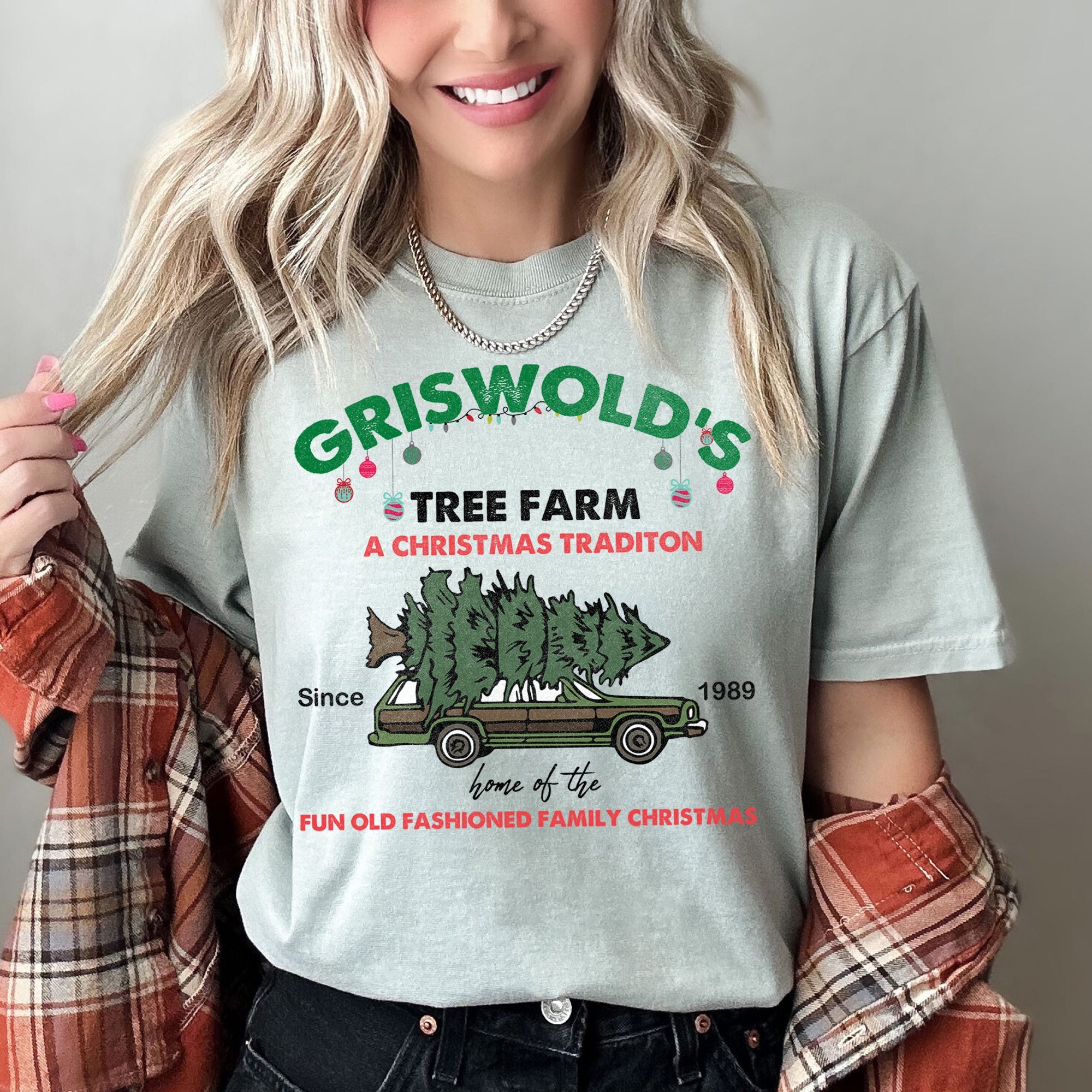 Griswold's Tree Farm Christmas Vacation Classic Retro Holiday Edition Comfort Colors Tee