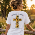 Growing In Grace Sunflower Cross T-Shirt