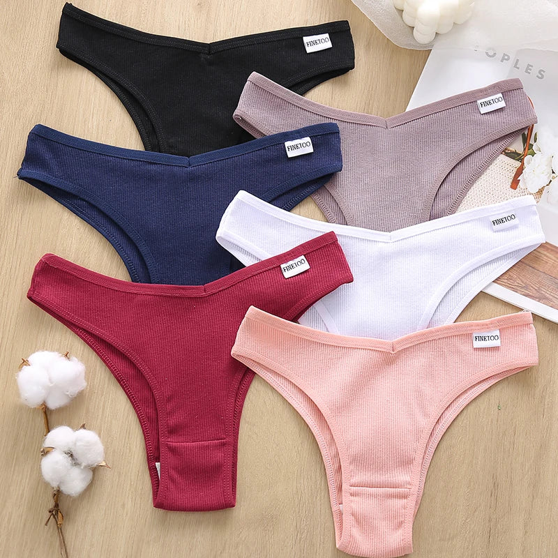 3Pcs/Set Cotton Women Briefs Sexy Seamless Brazilian Panties Female Low Rise Underwear Breathable Underpants Girls M-XL Intimate