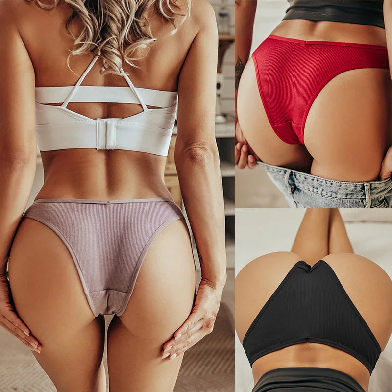3Pcs/Set Cotton Women Briefs Sexy Seamless Brazilian Panties Female Low Rise Underwear Breathable Underpants Girls M-XL Intimate