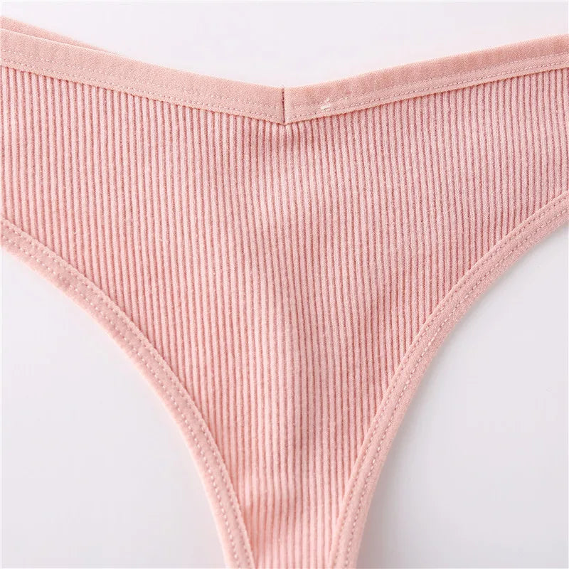 3Pcs/Set Women Cotton Thongs Panties Sexy Low Waist G-String Briefs Ladies Brazilian Lingerie Girls Breathable Intimates Bikini