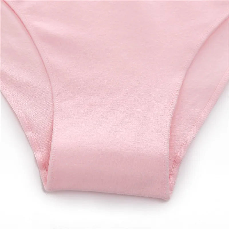 FINETOO M-2XL Women Cotton Underwear 3Pcs/set Comfortable Panties Ladies Plus Size Underpants Solid Color Briefs Female Lingerie