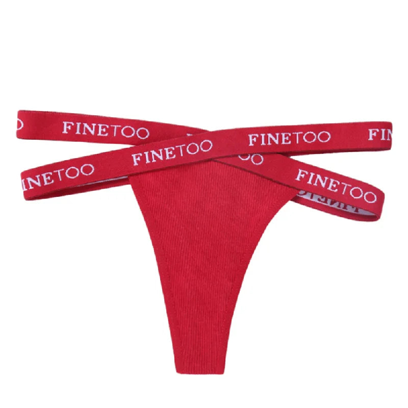 1PC FINETOO Women Panties Front Cross Cotton Lingerie Sexy Low Waist  Color Thongs Ladies Underwear Fashion Soft Underpants