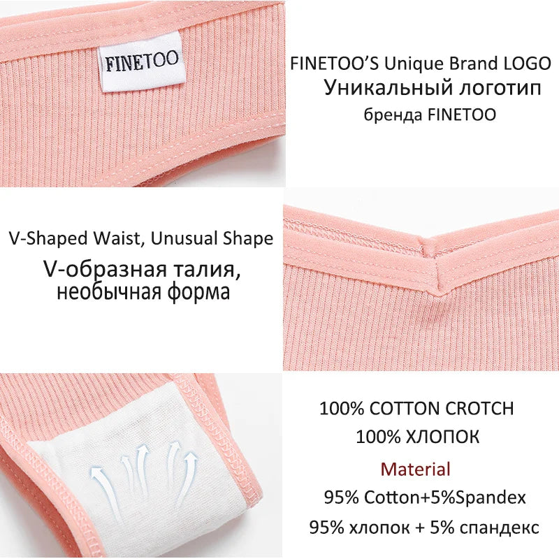 3Pcs/Set Women Cotton Panties Sexy V Waist Briefs T-Back Brazilian Underpants Female M-XL Underwear Girls Breathable Intimates