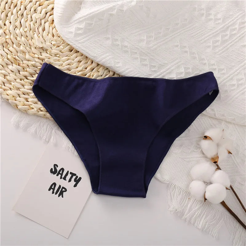 FINETOO M-2XL Women Cotton Underwear 3Pcs/set Comfortable Panties Ladies Plus Size Underpants Solid Color Briefs Female Lingerie
