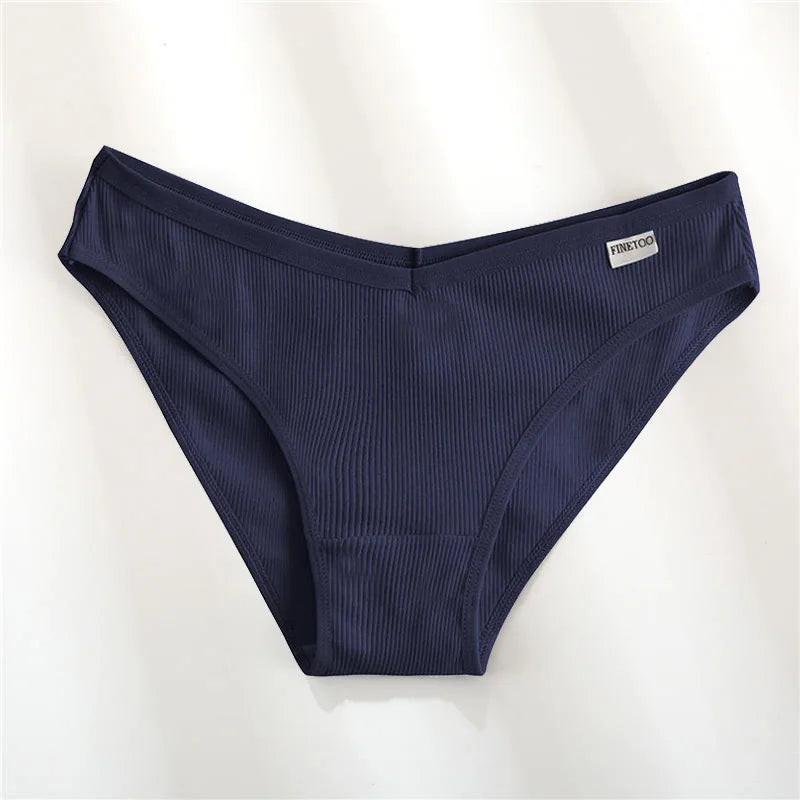 FINETOO Women Cotton Panties Female Sexy V Wasit Briefs Pantys Ladies Breathable Underwear Girls M-2XL Intimates Lingerie Soft