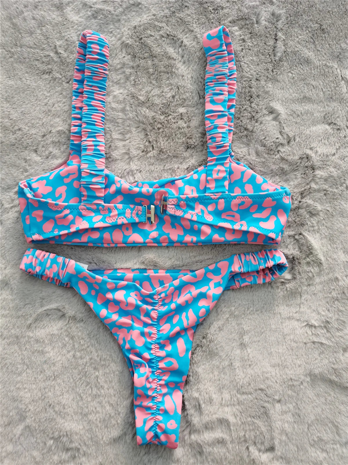 Sexy Micro Bikini 2026 Women Orange Leopard Push Up Padded Thong Swimsuit Female Cut Out Bathing Suit Swimwear Trajes De Baño