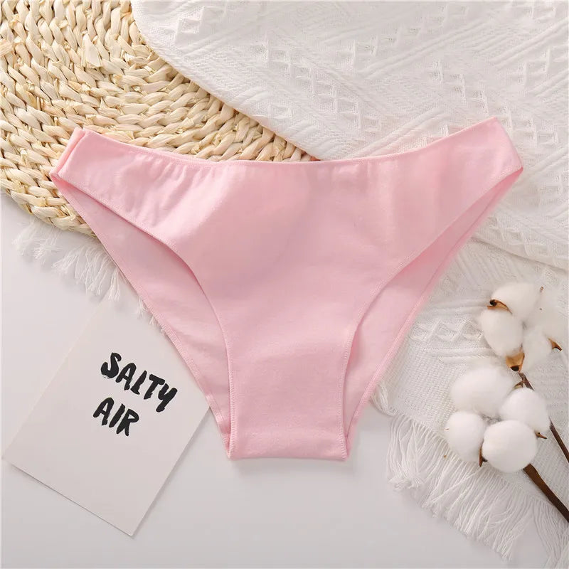 FINETOO M-2XL Women Cotton Underwear 3Pcs/set Comfortable Panties Ladies Plus Size Underpants Solid Color Briefs Female Lingerie