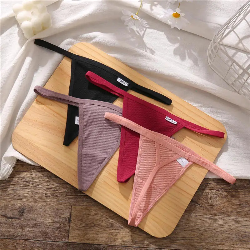 Cotton Panties for Sexy Women Low Rise G-String Female T-Back Thongs Underwear Ladies Breathable Briefs Girl Intimates Lingerie