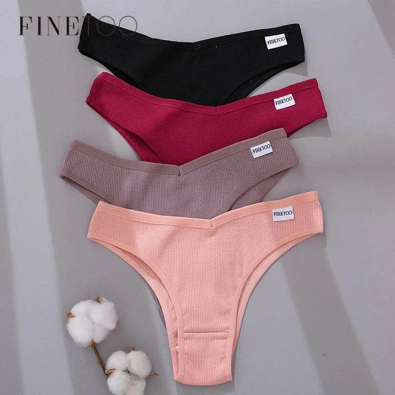 3Pcs/Set Cotton Women Briefs Sexy Seamless Brazilian Panties Female Low Rise Underwear Breathable Underpants Girls M-XL Intimate