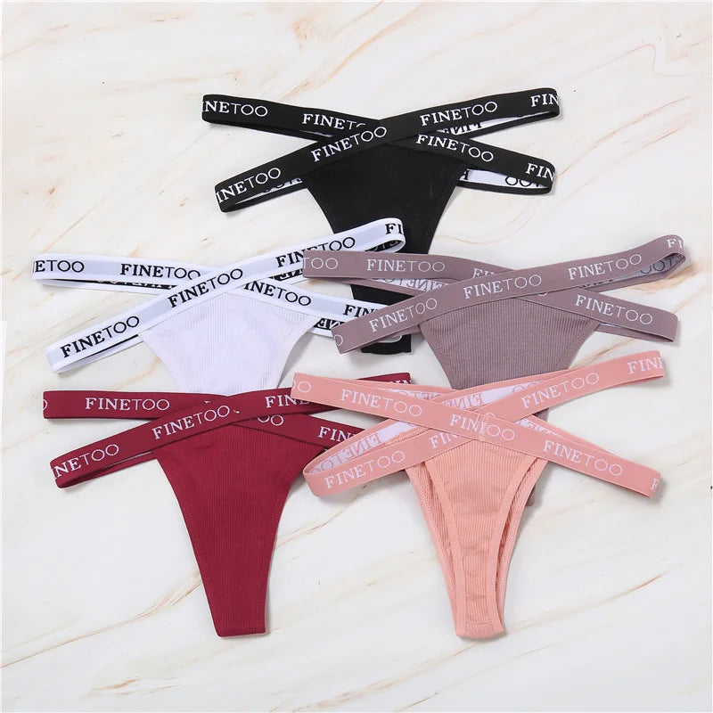 1PC FINETOO Women Panties Front Cross Cotton Lingerie Sexy Low Waist  Color Thongs Ladies Underwear Fashion Soft Underpants