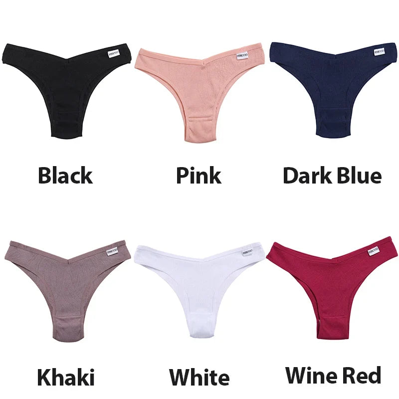 3Pcs/Set Cotton Women Briefs Sexy Low Rise Panties Female Seamless Underwear Breathable Underpants Girls M-XL Intimates Lingerie