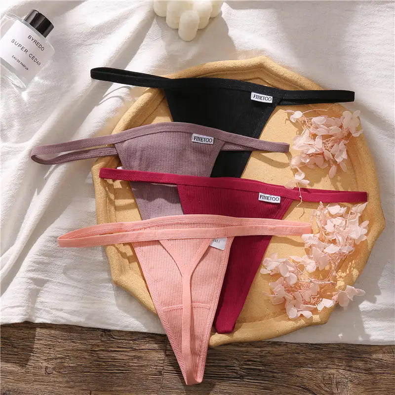 Cotton Panties for Sexy Women Low Rise G-String Female T-Back Thongs Underwear Ladies Breathable Briefs Girl Intimates Lingerie