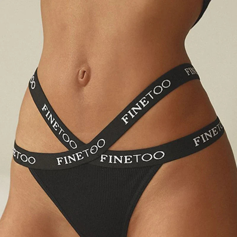1PC FINETOO Women Panties Front Cross Cotton Lingerie Sexy Low Waist  Color Thongs Ladies Underwear Fashion Soft Underpants