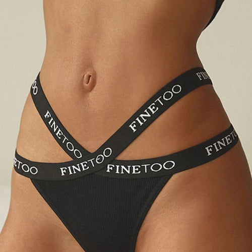 1PC FINETOO Women Panties Front Cross Cotton Lingerie Sexy Low Waist  Color Thongs Ladies Underwear Fashion Soft Underpants