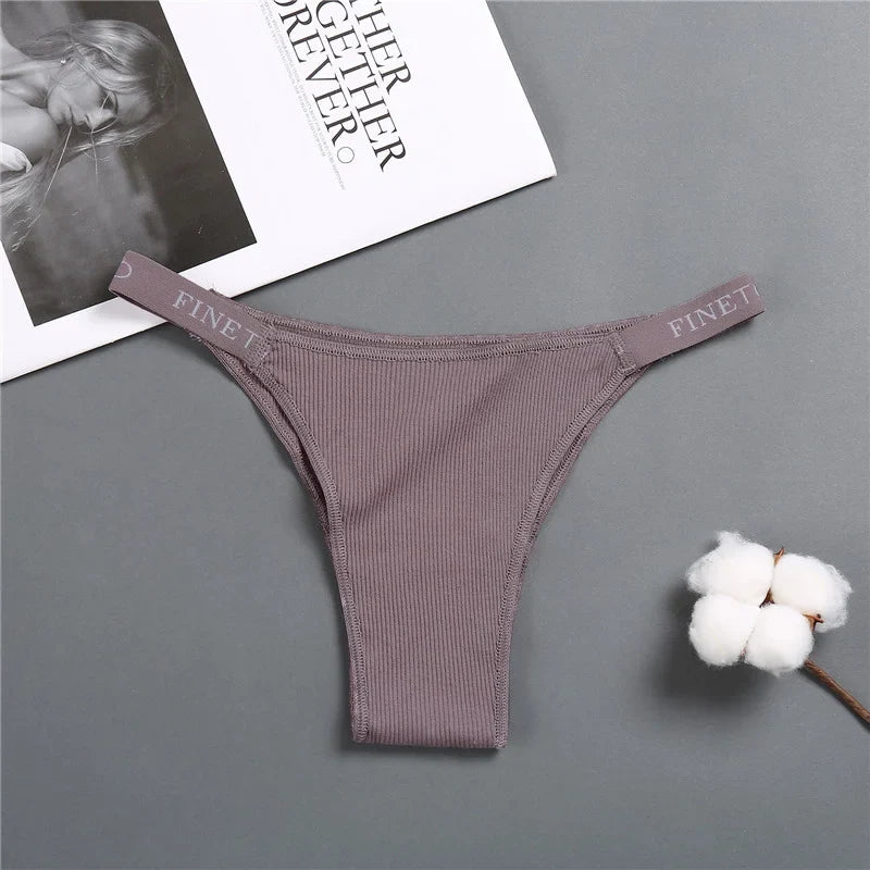 Sexy Low Rise Cotton Panties for Women Female Briefs Pantys Ladies  Letter Belt Underwear Girls M-XL Intimates Lingerie FINETOO