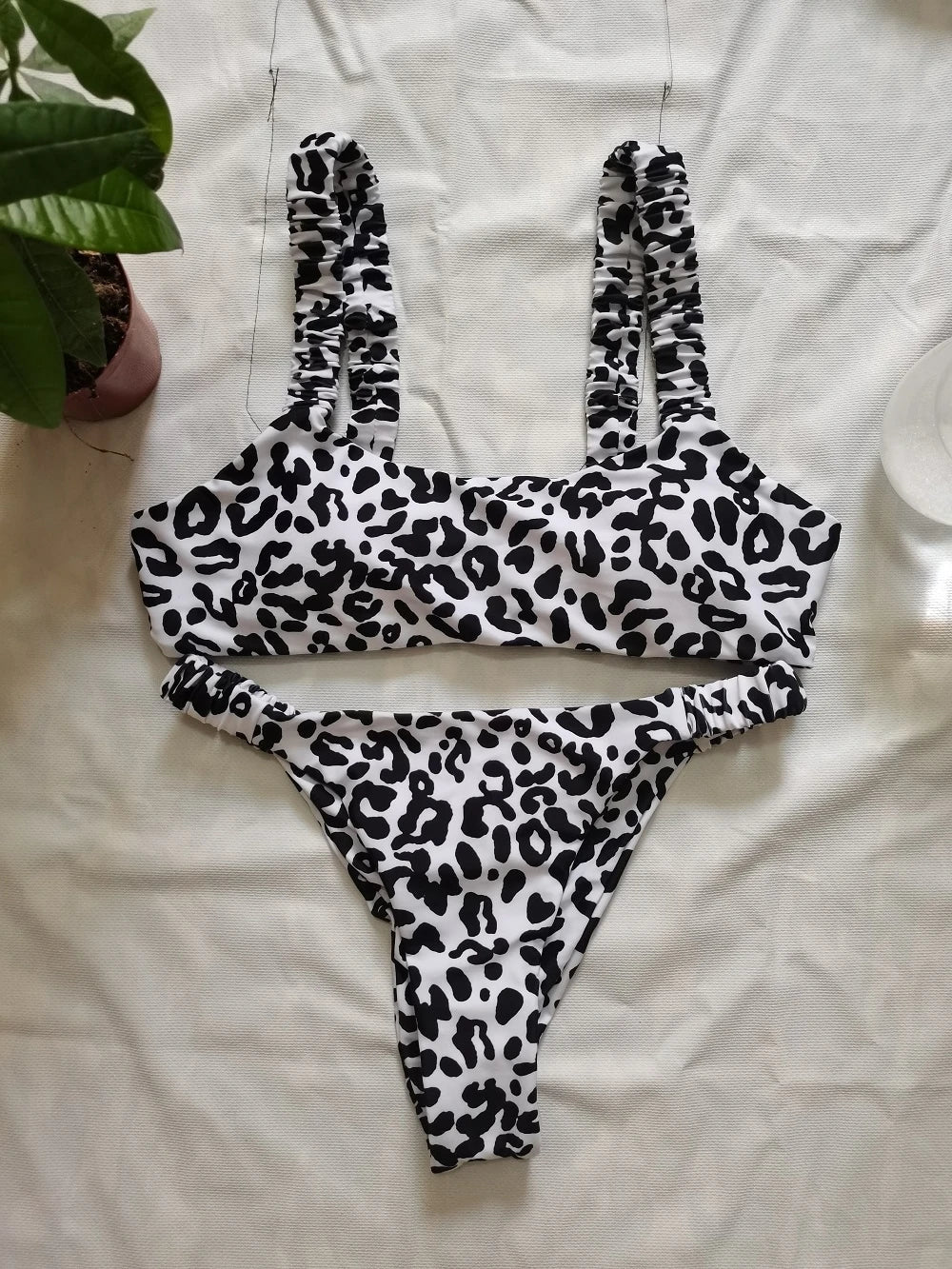 Sexy Micro Bikini 2026 Women Orange Leopard Push Up Padded Thong Swimsuit Female Cut Out Bathing Suit Swimwear Trajes De Baño