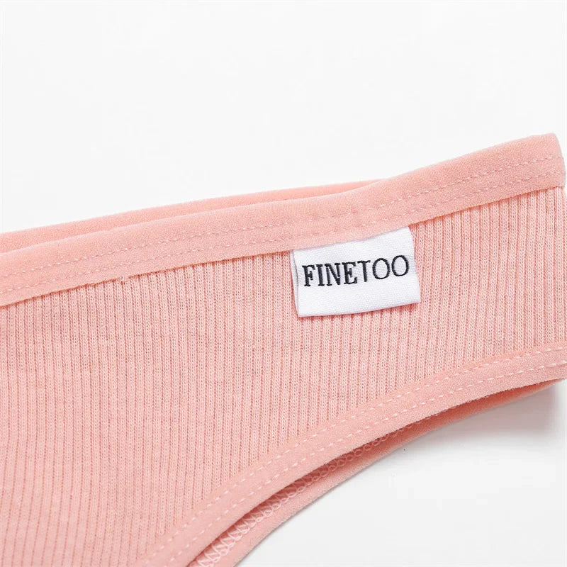 FINETOO Women's Cotton Panties Ladies Sexy V Waist Brazilian Underwear Female T-Back Briefs Panty M-XL Girls Intimates Lingerie