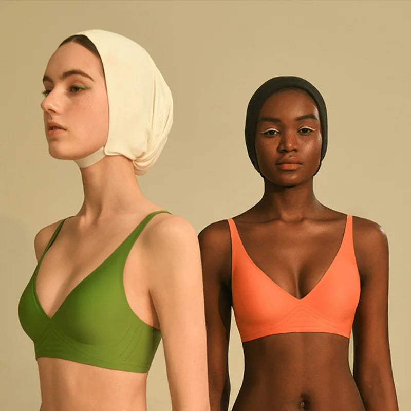 Women Seamless Bra Jelly Strip Wireless Push Up Bralette S-XL Top Sexy Lingerie Soft Tank Lady Breathable Underwear Breast Lift