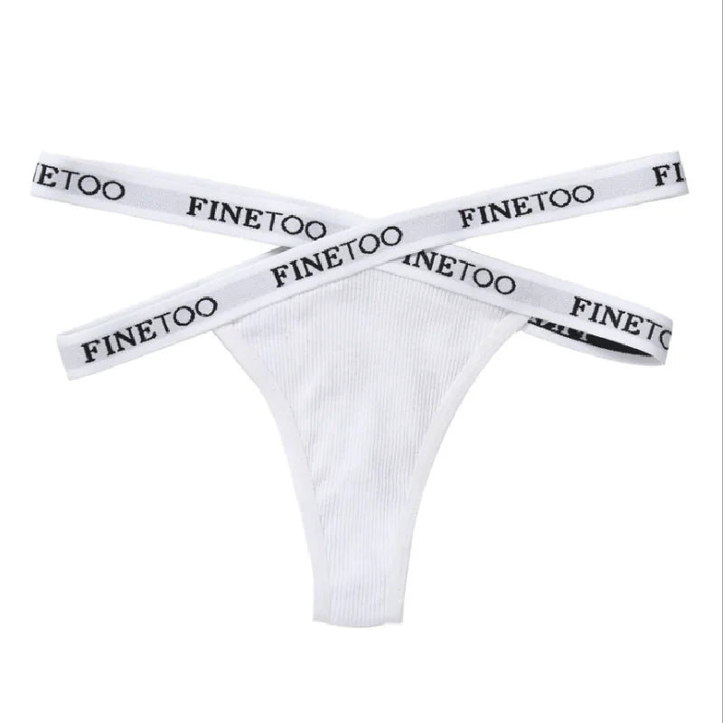 1PC FINETOO Women Panties Front Cross Cotton Lingerie Sexy Low Waist  Color Thongs Ladies Underwear Fashion Soft Underpants