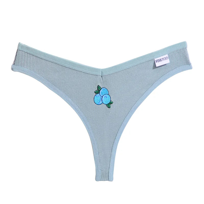 FINETOO Women's Cotton Panties Ladies Sexy V Waist Brazilian Underwear Female T-Back Briefs Panty M-XL Girls Intimates Lingerie