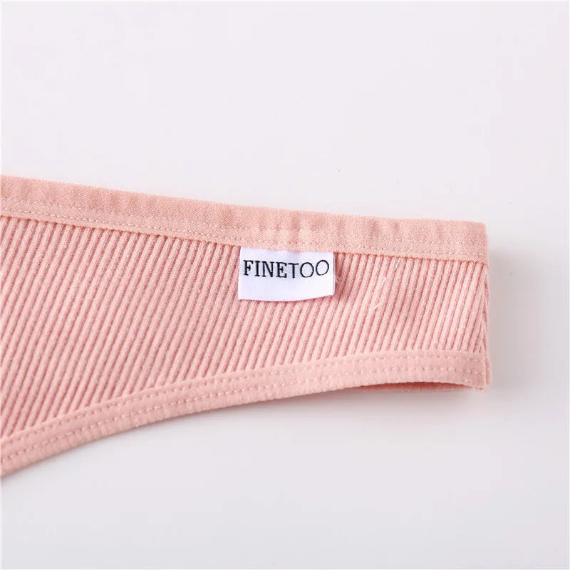 3Pcs/Set Women Cotton Thongs Panties Sexy Low Waist G-String Briefs Ladies Brazilian Lingerie Girls Breathable Intimates Bikini