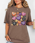 Halloween Candy Hearts Trick or Treat Haunted Spooky Witch Cute Comfort Colors Tee