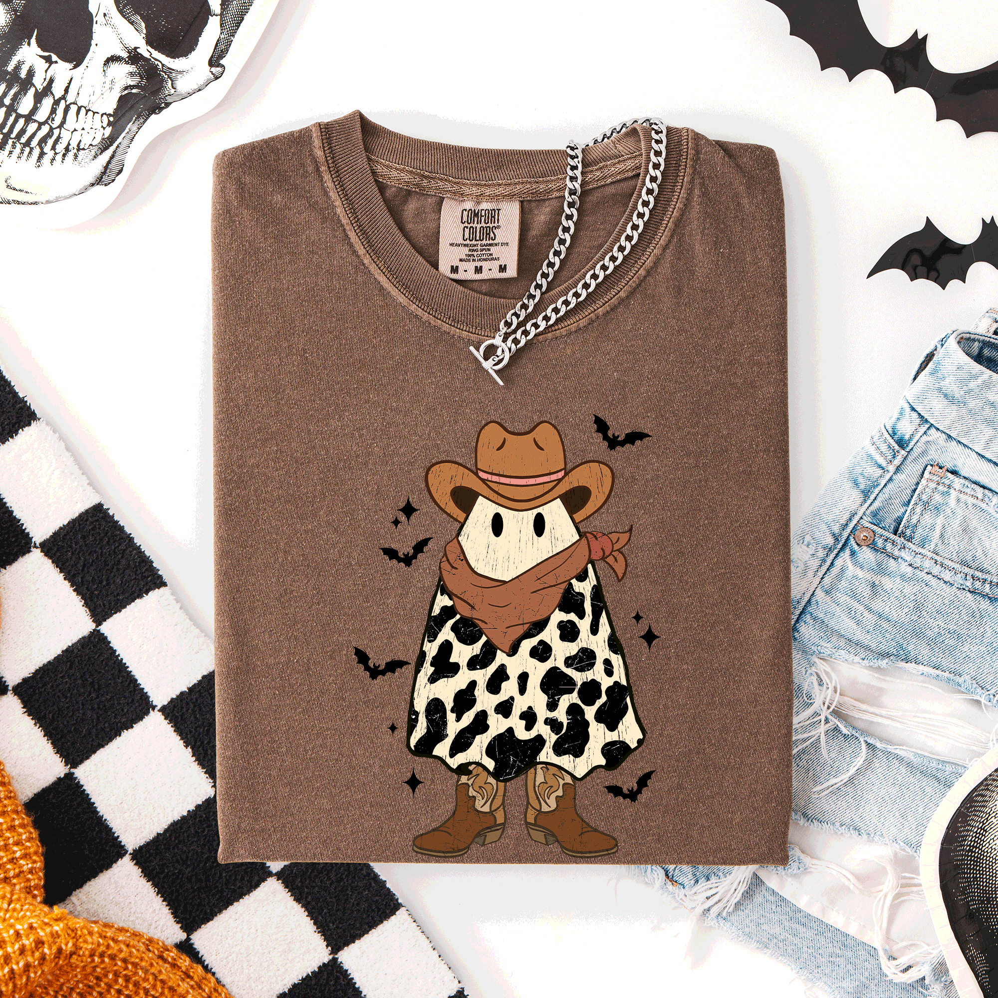 Halloween Ghost Cowboy Western Country Rodeo Night Edition Vintage Limited Edition Comfort Colors Tee