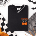 Halloween Jack O Lanterns Pocket Cherry Coquette Graphic Elements Comfort Colors Tee