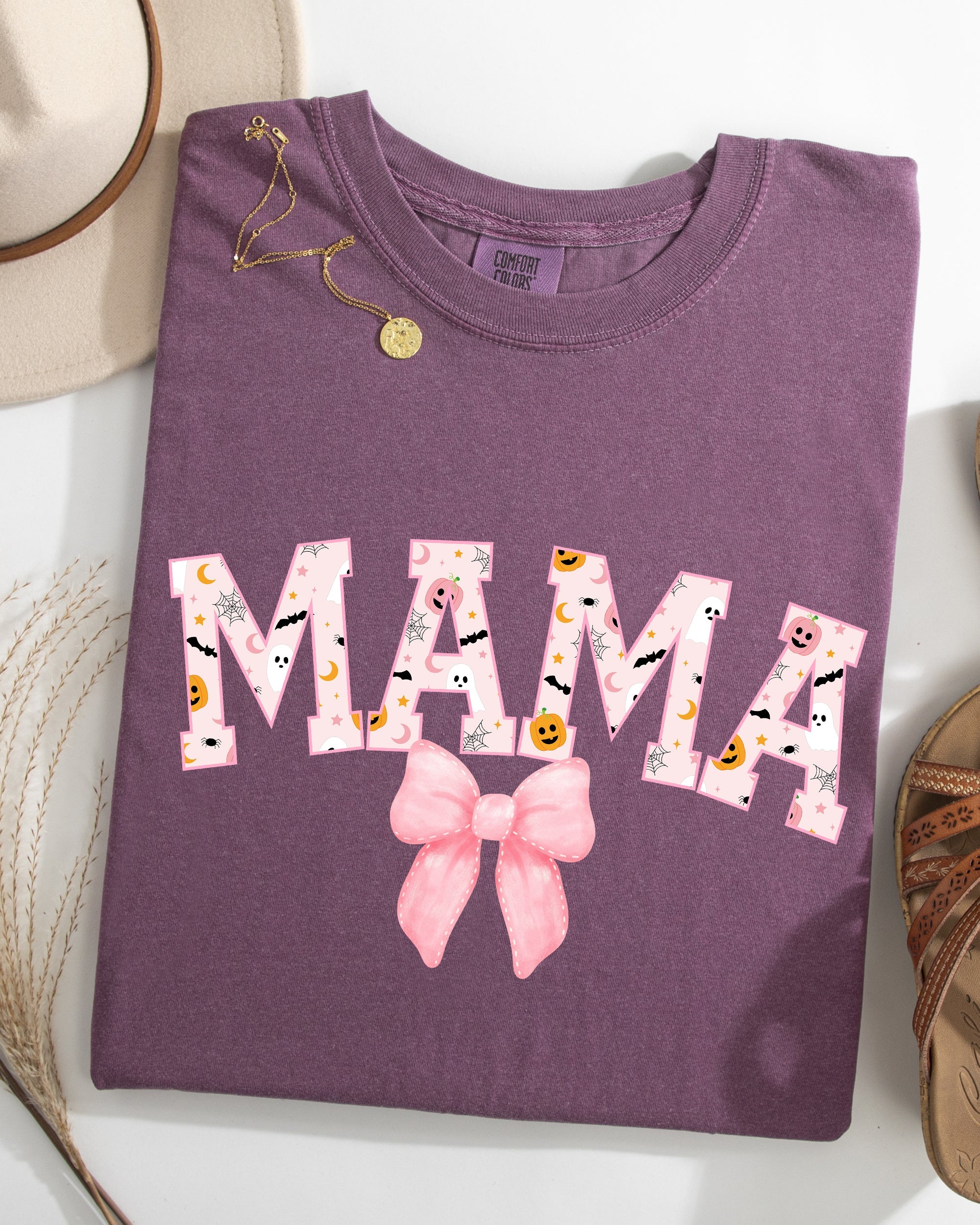 Halloween Mama Coquette Ribbons And Bows Fall Autumn Limited Edition Comfort Colors Tee