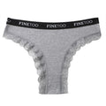 FINETOO Women Cotton Panties M-2XL Sexy Hollow Out Lace Briefs Female Letter Belt Brazil Underwear Girl Big Size Panty  Lingerie