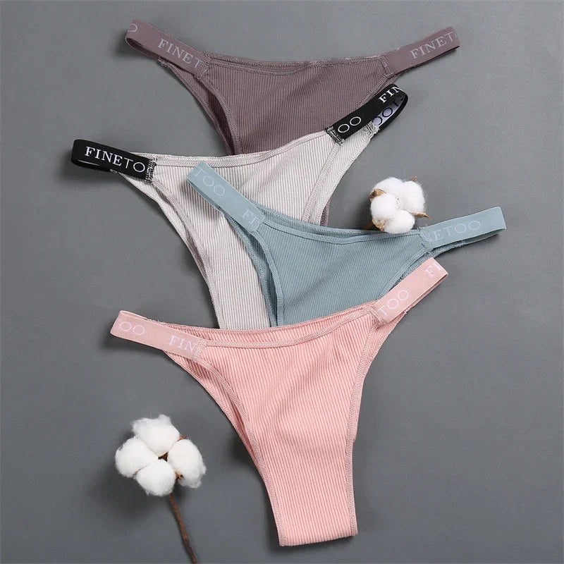 Sexy Low Rise Cotton Panties for Women Female Briefs Pantys Ladies  Letter Belt Underwear Girls M-XL Intimates Lingerie FINETOO