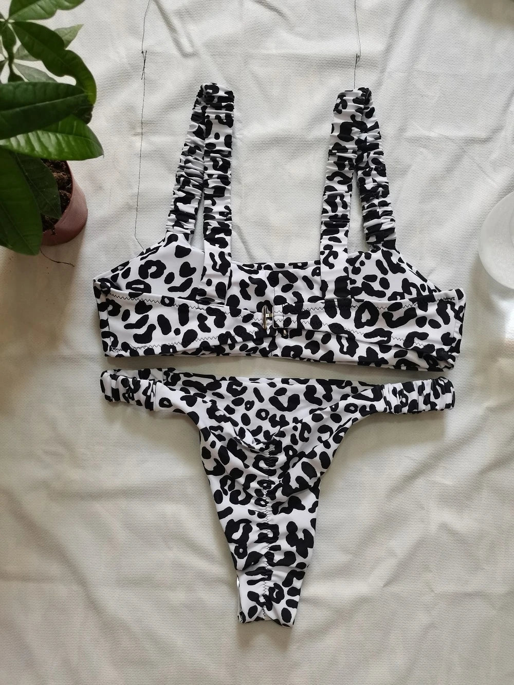 Sexy Micro Bikini 2026 Women Orange Leopard Push Up Padded Thong Swimsuit Female Cut Out Bathing Suit Swimwear Trajes De Baño