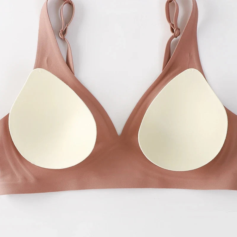 Women Seamless Bra Jelly Strip Wireless Push Up Bralette S-XL Top Sexy Lingerie Soft Tank Lady Breathable Underwear Breast Lift