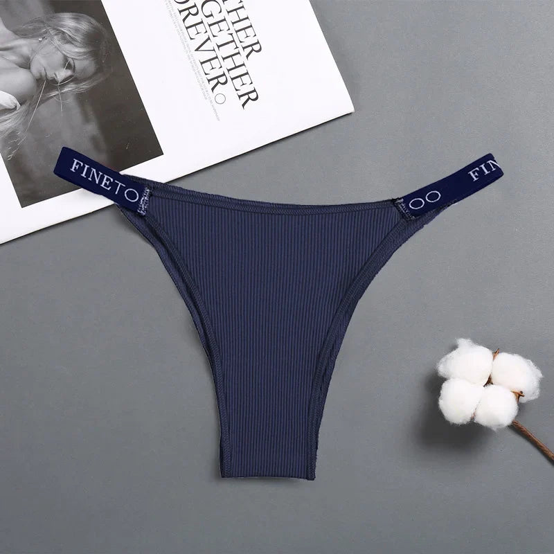 Sexy Low Rise Cotton Panties for Women Female Briefs Pantys Ladies  Letter Belt Underwear Girls M-XL Intimates Lingerie FINETOO