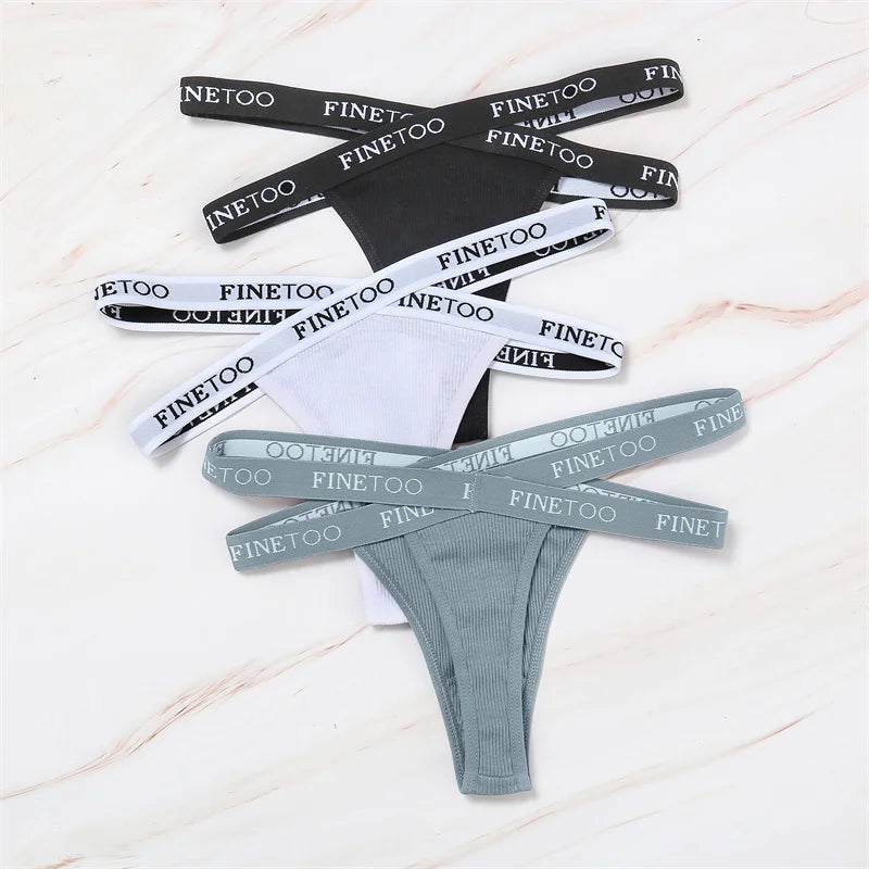 Women Sexy Low Waist Thongs Panties Female Cotton G-String Underwear Ladies Letter Belt Lingerie M-XL Girls Intimates Bikini New