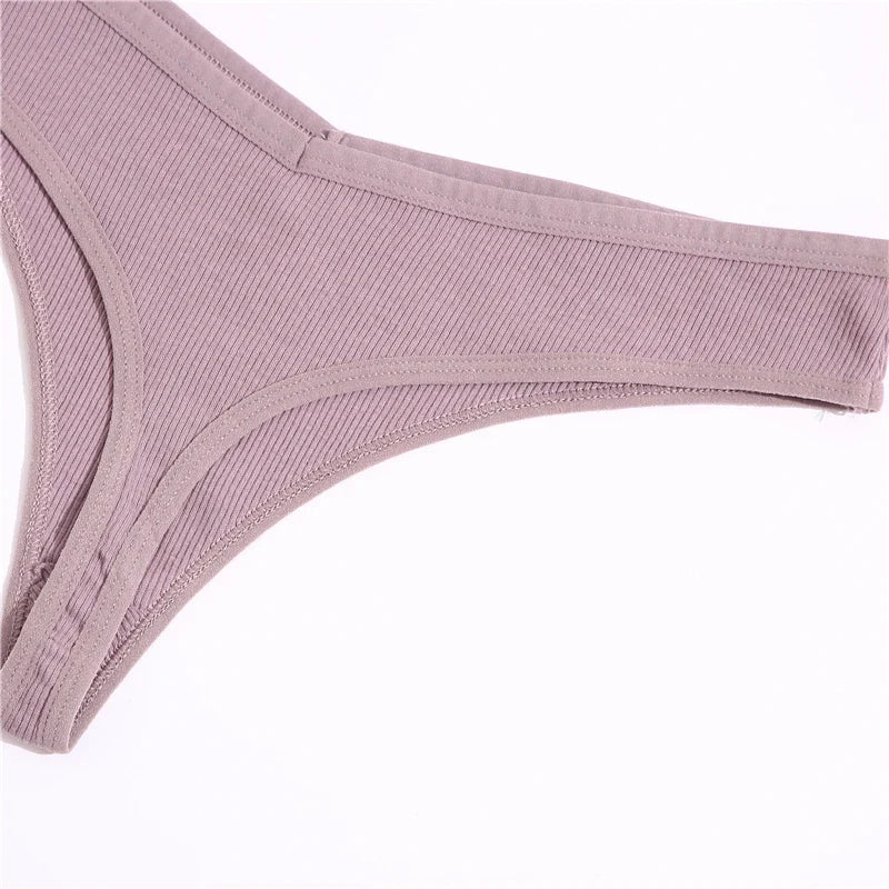 3PCS Cotton Women Thongs Panties Sexy Low Waist Cotton Briefs Female T-Back G-string Girls M-XL Intimate Lingerie