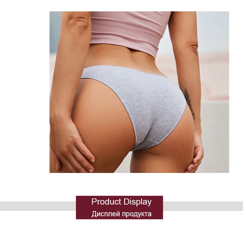 Sexy Low Waist Briefs Panties Plus Size M-XXL Cotton Lingerie Female Breathable Underwear 7 Solid Color Girls Intimates Lingerie