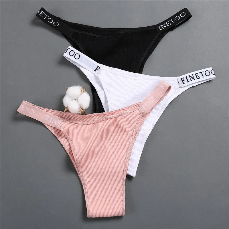3Pcs/Set Cotton Panties Women Letter Belt Lace Sexy Briefs Seamless Low Rise Underwear Ladies M-XL Underwear Girls Lingerie New