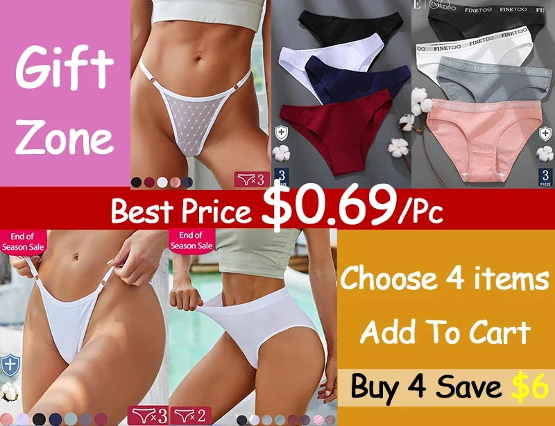 Cotton Sexy Seamless Women Brazilian Panties Sexy Low Rise Panties Female Seamless Breathable Underpants Girls M-XL Intimates