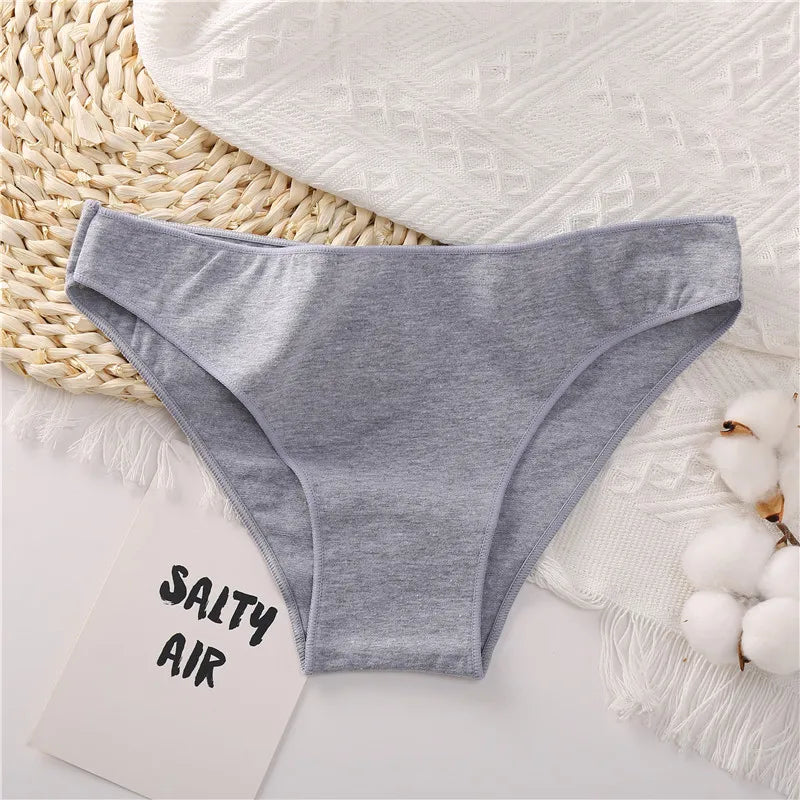FINETOO M-2XL Women Cotton Underwear 3Pcs/set Comfortable Panties Ladies Plus Size Underpants Solid Color Briefs Female Lingerie