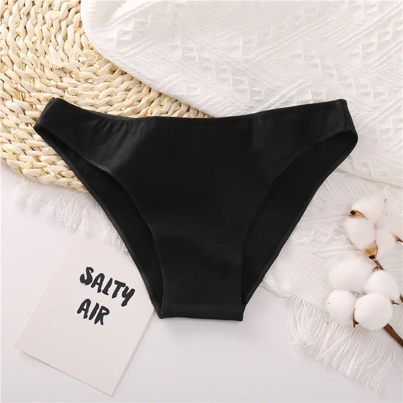 FINETOO M-2XL Women Cotton Underwear 3Pcs/set Comfortable Panties Ladies Plus Size Underpants Solid Color Briefs Female Lingerie