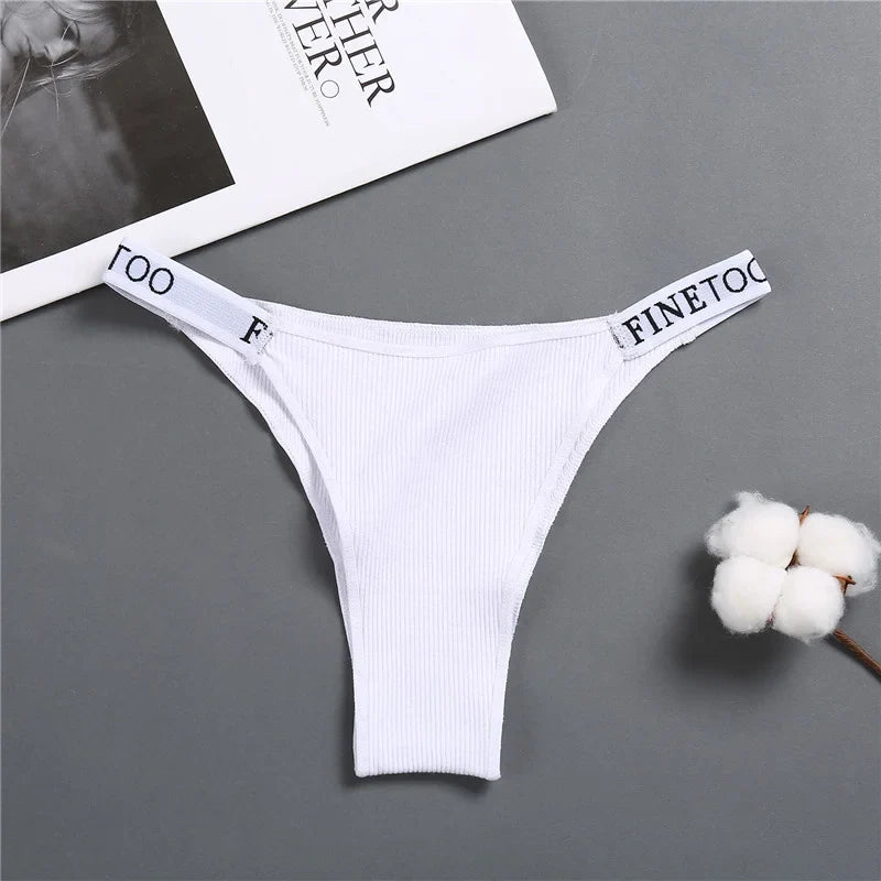 Sexy Low Rise Cotton Panties for Women Female Briefs Pantys Ladies  Letter Belt Underwear Girls M-XL Intimates Lingerie FINETOO