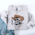 Hell Raiser Skeleton Halloween Western Spooky Cowboy Country Premium Graphic Sweatshirt