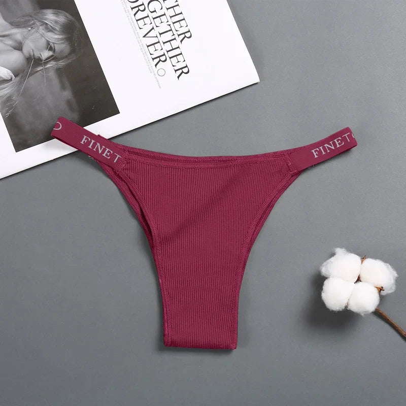 Sexy Low Rise Cotton Panties for Women Female Briefs Pantys Ladies  Letter Belt Underwear Girls M-XL Intimates Lingerie FINETOO