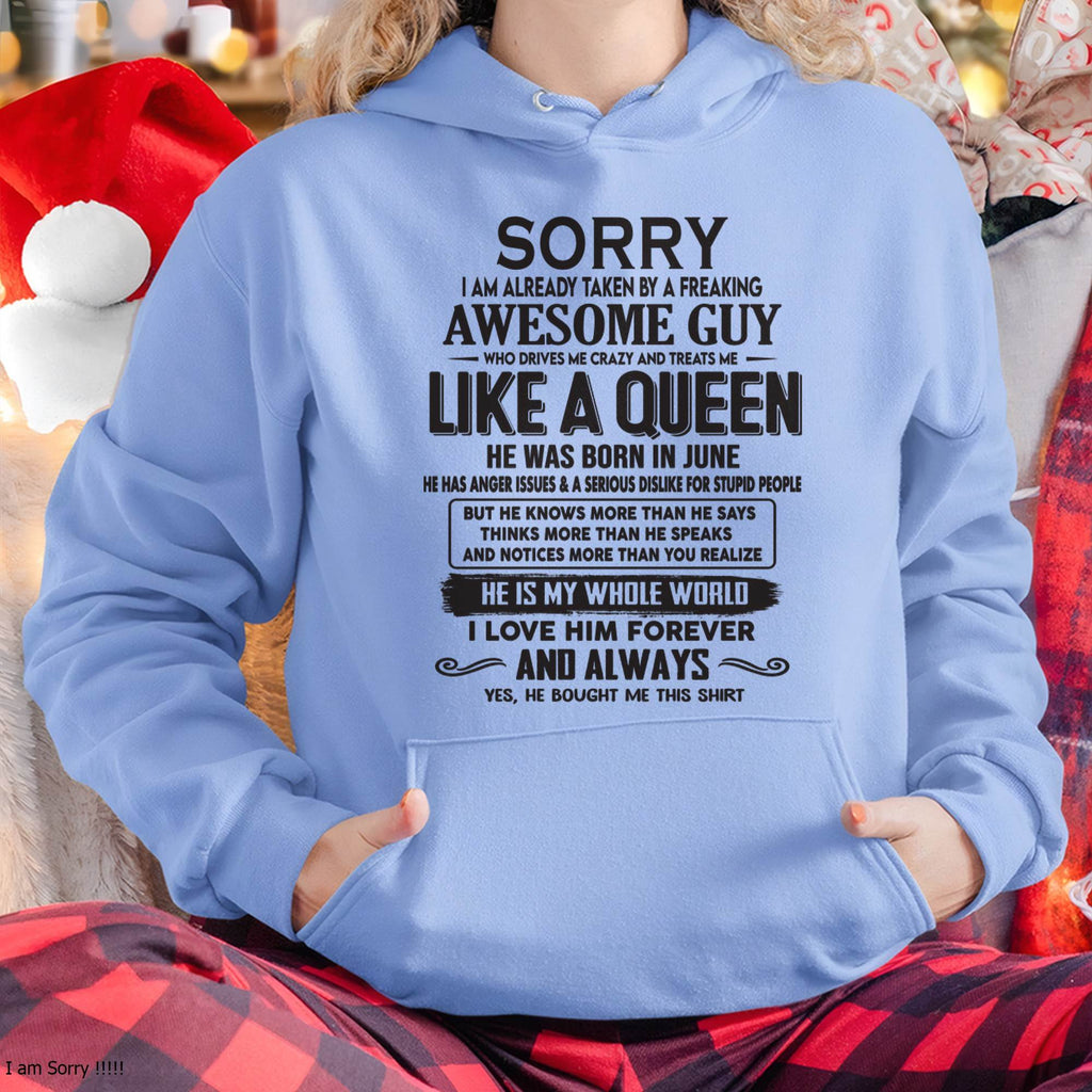 June - Sorry I am already taken by a freaking awesome guy - Gift for Wife From Husband - NGHL06 (SKU08-25-06)